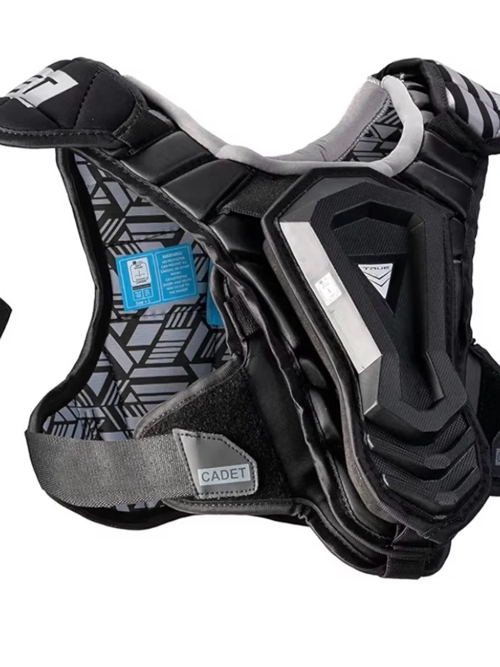 Cadet Protective Chest Protector Vest - Black & Gray Lacrosse - Picture 3 of 7